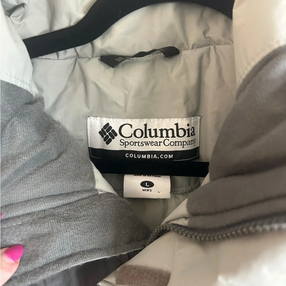 Columbia Sportswear Grey Two-Tone Ski Puffer Jacket Coat Waterproof Mens Large